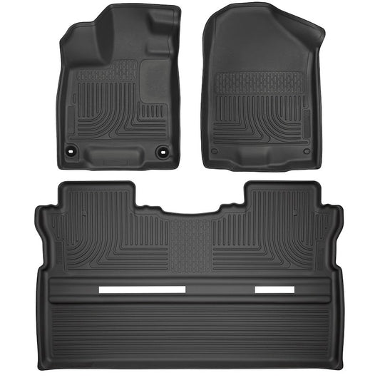 Husky Liners Weatherbeater Floor Mats |93811| - Fits 2017-2026 Honda Ridgeline | Front & 2nd Row, 3-pc Black