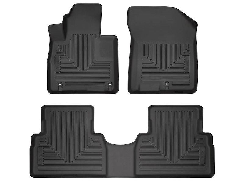 Husky Liners Weatherbeater Floor Mats |93821| - Fits 2019-2020 Hyundai Santa Fe | Front & 2nd Row, 3-pc Black
