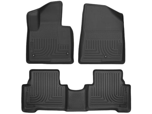 Husky Liners Weatherbeater Floor Mats |93831| - Fits 2013-2018 Hyundai Santa Fe Sport | Front & 2nd Row, 3-pc Black