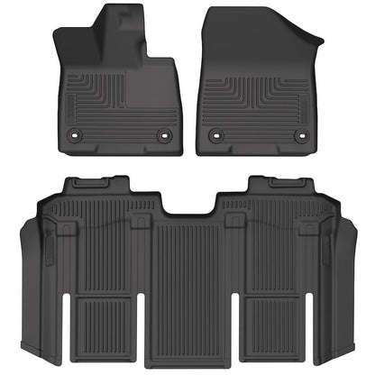 Husky Liners Weatherbeater Floor Mats |93851| - Fits 2021-2025 Toyota Sienna, 2nd Row Bucket Seats | Front & 2nd Row, 3-pc Black