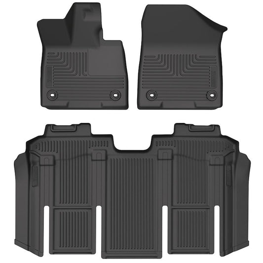 Husky Liners Weatherbeater Floor Mats |93851| - Fits 2021-2025 Toyota Sienna, 2nd Row Bucket Seats | Front & 2nd Row, 3-pc Black