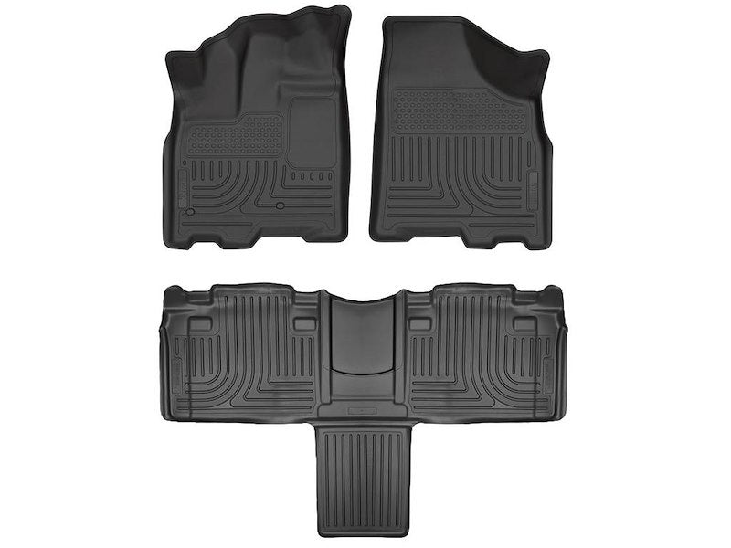 Husky Liners Weatherbeater Floor Mats |93861| - Fits 2011-2020 Toyota Sienna | Front & 2nd Row, 3-pc Black