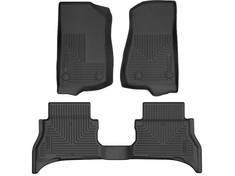 Husky Liners Weatherbeater Floor Mats |93981| - Fits 2021-2025 Jeep Wrangler(JL), 4XE only | Front & 2nd Row, 3-pc Black