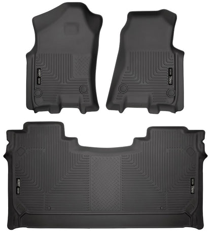 Husky Liners Weatherbeater Floor Mats |94001| - Fits 2019-2024 Ram 1500 CREW CAB ONLY w/ Factory Underseat Storage (Will NOT Fit Quad Cab) | Front & 2nd Row, 3-pc Black