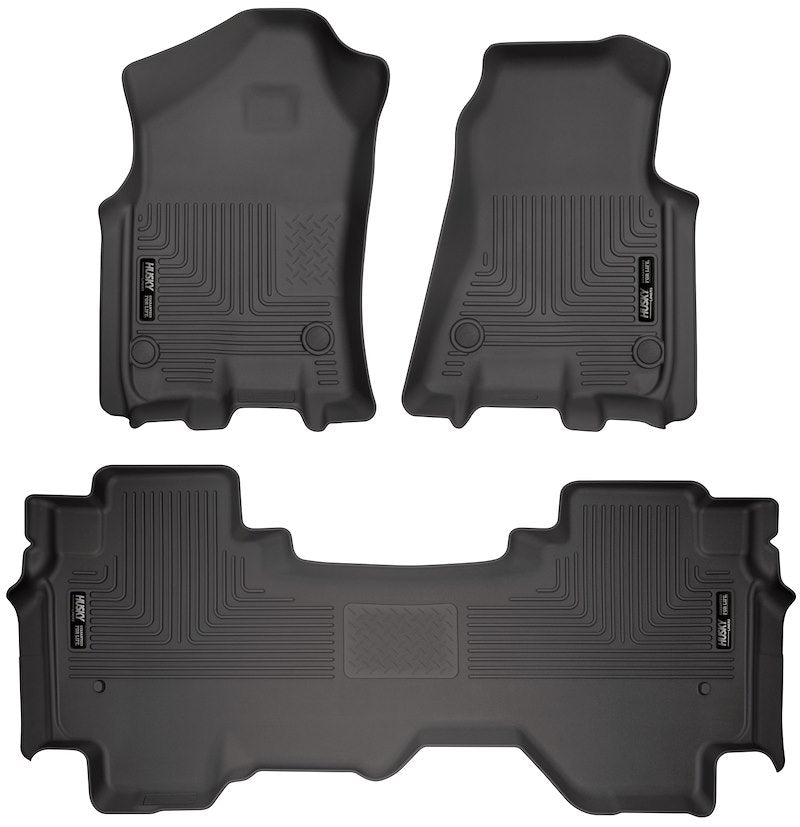 Husky Liners Weatherbeater Floor Mats |94011| - Fits 2019-2024 Ram 1500 Quad Cab | Front & 2nd Row, 3-pc Black