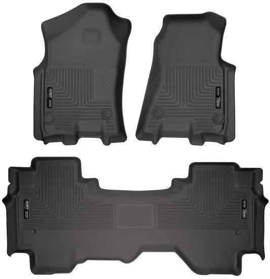 Husky Liners Weatherbeater Floor Mats |94011| - Fits 2019-2024 Ram 1500 Quad Cab | Front & 2nd Row, 3-pc Black