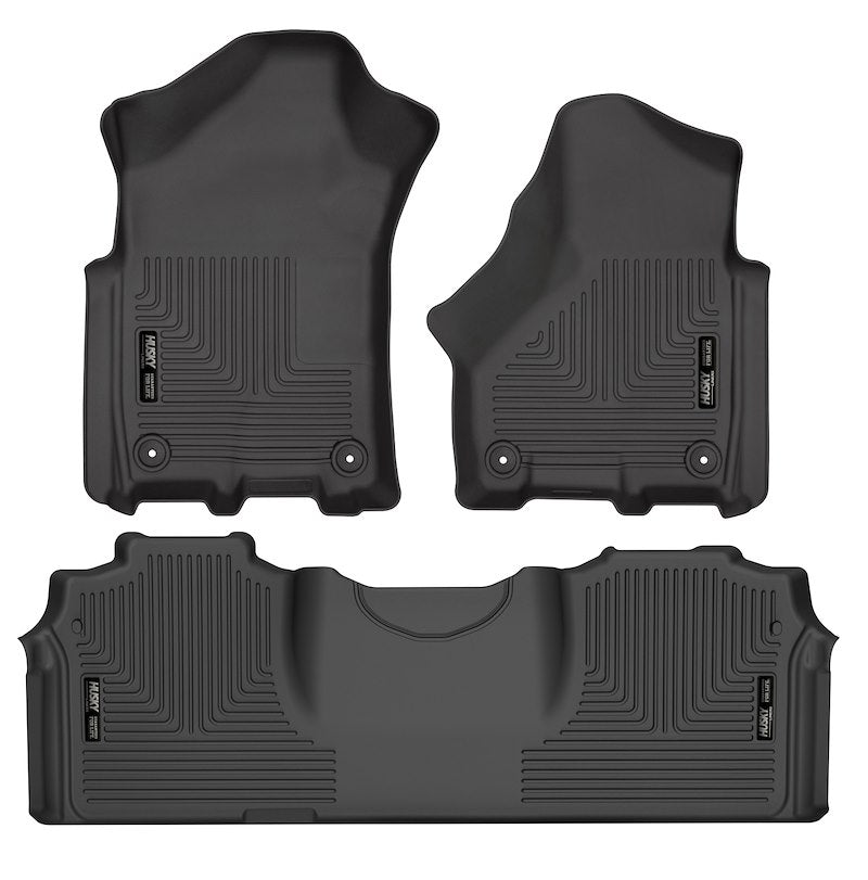 Husky Liners Weatherbeater Floor Mats |94131| - Fits  2019-2026 Ram 2500 & 3500 | Front & 2nd Row, 3-pc Black