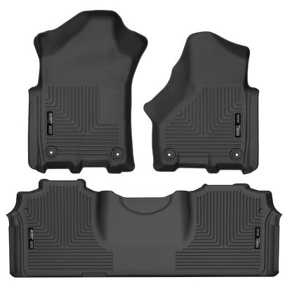 Husky Liners Weatherbeater Floor Mats |94131| - Fits  2019-2026 Ram 2500 & 3500 | Front & 2nd Row, 3-pc Black