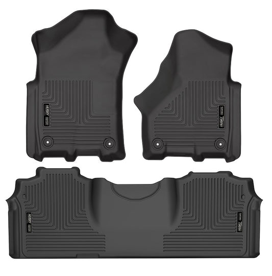 Husky Liners Weatherbeater Floor Mats |94131| - Fits  2019-2026 Ram 2500 & 3500 | Front & 2nd Row, 3-pc Black
