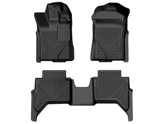 Husky Liners Weatherbeater Floor Mats |94171| - Fits 2024-2026 Ford Ranger, Front & 2nd Row, 3-pc Black