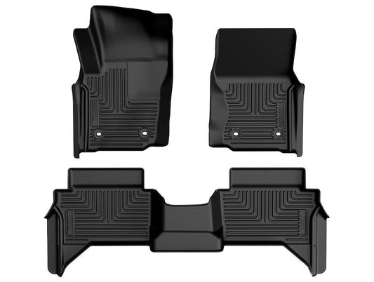 Husky Liners Weatherbeater Floor Mats |94291| - Fits 2024-2026 Toyota Tacoma Double CAB ONLY with Manual Transmission | Front & 2nd Row, 3-pc Black