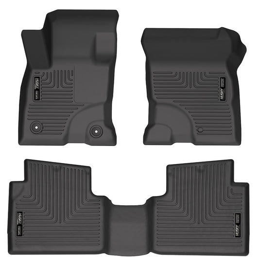 Husky Liners Weatherbeater Floor Mats |95051| - Fits 2022-2026 Ford Maverick (EcoBoost Gas Model Only) | Front & 2nd Row, 3-pc Black