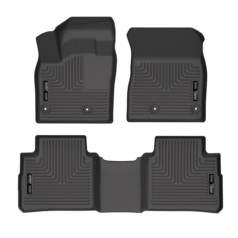 Husky Liners Weatherbeater Floor Mats |95081| - Fits 2021-2026 Nissan Rogue | Front & 2nd Row, 3-pc Black