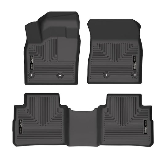 Husky Liners Weatherbeater Floor Mats |95081| - Fits 2021-2026 Nissan Rogue | Front & 2nd Row, 3-pc Black