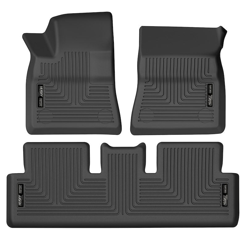 Husky Liners Weatherbeater Floor Mats |95091| - Fits 2017-2025 Tesla Model 3 | Front & 2nd Row, 3-pc Black