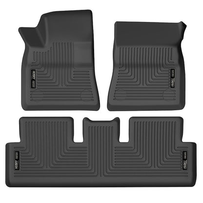 Husky Liners Weatherbeater Floor Mats |95091| - Fits 2017-2025 Tesla Model 3 | Front & 2nd Row, 3-pc Black