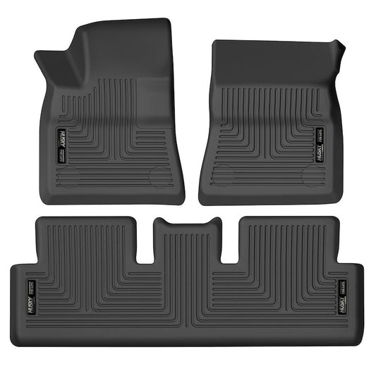 Husky Liners Weatherbeater Floor Mats |95091| - Fits 2017-2025 Tesla Model 3 | Front & 2nd Row, 3-pc Black