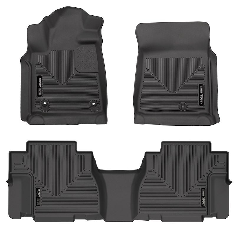 Husky Liners Weatherbeater Floor Mats |95101| - Fits 2012-2022 Toyota Sequoia w/Out 2nd Seat Console ONLY | Front & 2nd Row, 3-pc Black