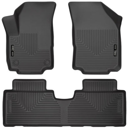 Husky Liners Weatherbeater Floor Mats |95151| - Fits 2018-2024 GMC Terrain | Front & 2nd Row, 3-pc Black