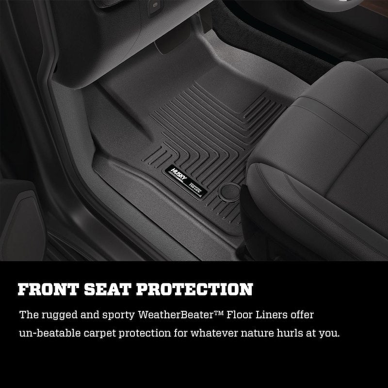Husky Liners Weatherbeater Floor Mats |95271| - Fits 2018-2024 Nissan Kicks | Front & 2nd Row, 3-pc Black