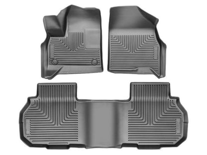 Husky Liners Weatherbeater Floor Mats |95321| - Fits 2024-2026 Chevrolet Traverse & 2024-2026 GMC Acadia & 2025-2026 Buick Enclave | Front & 2nd Row, 3-pc Black
