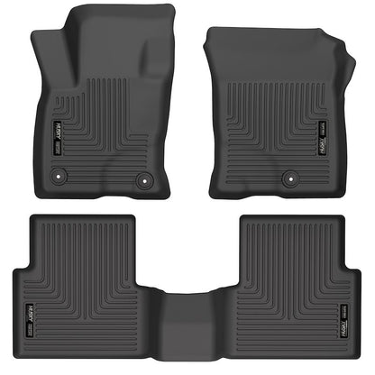 Husky Liners Weatherbeater Floor Mats |95341| - Fits 2021-2025 Ford Bronco Sport | Front & 2nd Row, 3-pc Black
