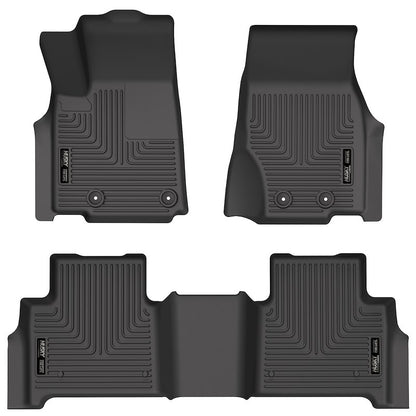 Husky Liners Weatherbeater Floor Mats |95411| - Fits 2022-2026 Jeep Grand Cherokee (Excludes 4XE) | Front & 2nd Row, 3-pc Black