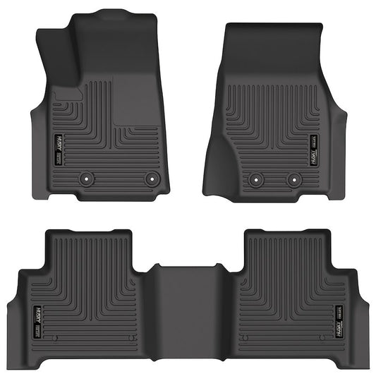 Husky Liners Weatherbeater Floor Mats |95411| - Fits 2022-2026 Jeep Grand Cherokee (Excludes 4XE) | Front & 2nd Row, 3-pc Black