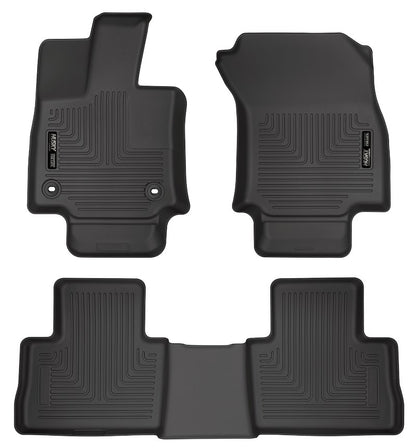Husky Liners Weatherbeater Floor Mats |95501| - Fits 2019-2025 Toyota RAV4 (Will NOT Fit Hybrid Models) | Front & 2nd Row, 3-pc Black