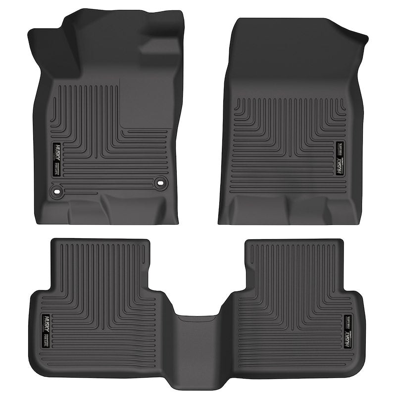 Husky Liners Weatherbeater Floor Mats |95521| - Fits 2022-2026 Honda Civic Hatchback/Sedan & 2023-2026 Acura Integra, Hatchback | Front & 2nd Row, 3-pc Black