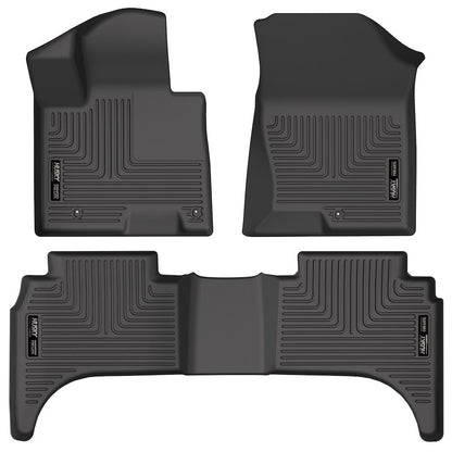 Husky Liners Weatherbeater Floor Mats |95531| - Fits 2022-2026 Hyundai Santa Cruz | Front & 2nd Row, 3-pc Black