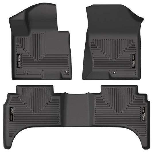 Husky Liners Weatherbeater Floor Mats |95531| - Fits 2022-2026 Hyundai Santa Cruz | Front & 2nd Row, 3-pc Black