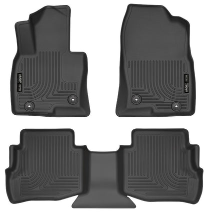 Husky Liners Weatherbeater Floor Mats |95611| - Fits 2016-2023 Mazda CX-9 | Front & 2nd Row, 3-pc Black
