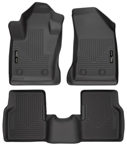 Husky Liners Weatherbeater Floor Mats |95681| - Fits 2017-2025 Jeep Compass | Front & 2nd Row, 3-pc Black