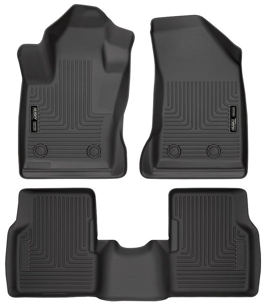 Husky Liners Weatherbeater Floor Mats |95681| - Fits 2017-2025 Jeep Compass | Front & 2nd Row, 3-pc Black
