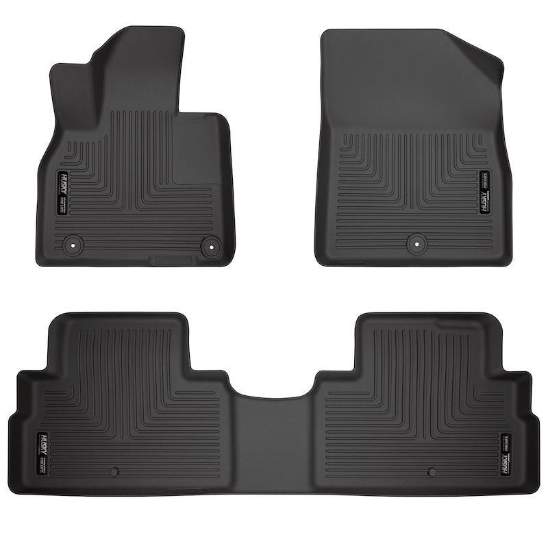 Husky Liners Weatherbeater Floor Mats |95711| - Fits 2020-2025 Hyundai Palisade | Front & 2nd Row, 3-pc Black