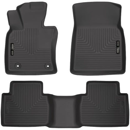 Husky Liners Weatherbeater Floor Mats |95731| - Fits 2018 - 2024 Toyota Camry (Front Wheel Drive only) Excludes Hybrid Models | Front & 2nd Row, 3-pc Black