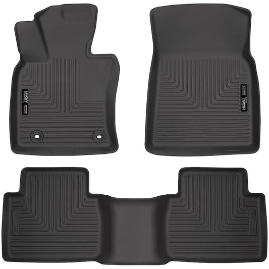 Husky Liners Weatherbeater Floor Mats |95731| - Fits 2018 - 2024 Toyota Camry (Front Wheel Drive only) Excludes Hybrid Models | Front & 2nd Row, 3-pc Black