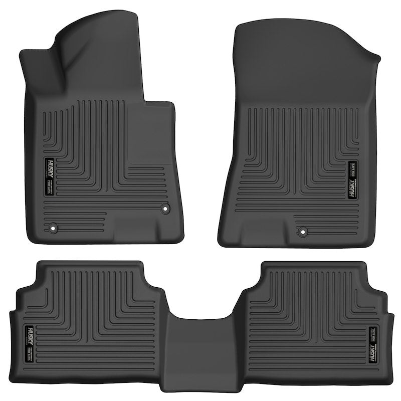 Husky Liners Weatherbeater Floor Mats |95771| - Fits 2020-2026 Hyundai Sonata (Excludes Hybrid); 2021-2025 Kia K5; Front Wheel Drive | Front & 2nd Row, 3-pc Black