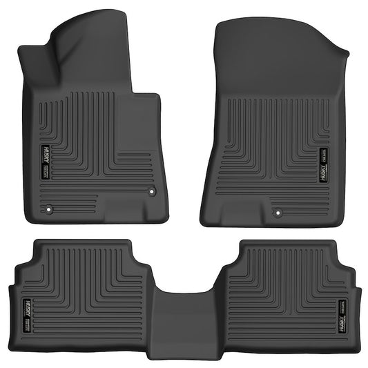 Husky Liners Weatherbeater Floor Mats |95771| - Fits 2020-2026 Hyundai Sonata (Excludes Hybrid); 2021-2025 Kia K5; Front Wheel Drive | Front & 2nd Row, 3-pc Black