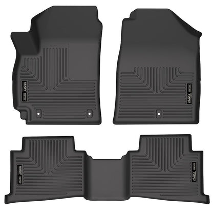 Husky Liners Weatherbeater Floor Mats |95801| - Fits 2021-2026 Kia Seltos | Front & 2nd Row, 3-pc Black