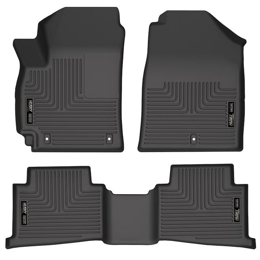 Husky Liners Weatherbeater Floor Mats |95801| - Fits 2021-2026 Kia Seltos | Front & 2nd Row, 3-pc Black