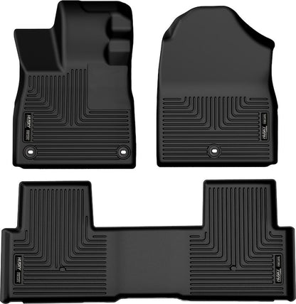 Husky Liners Weatherbeater Floor Mats |95821| - Fits 2023-2026 Honda Pilot | Front & 2nd Row, 3-pc Black