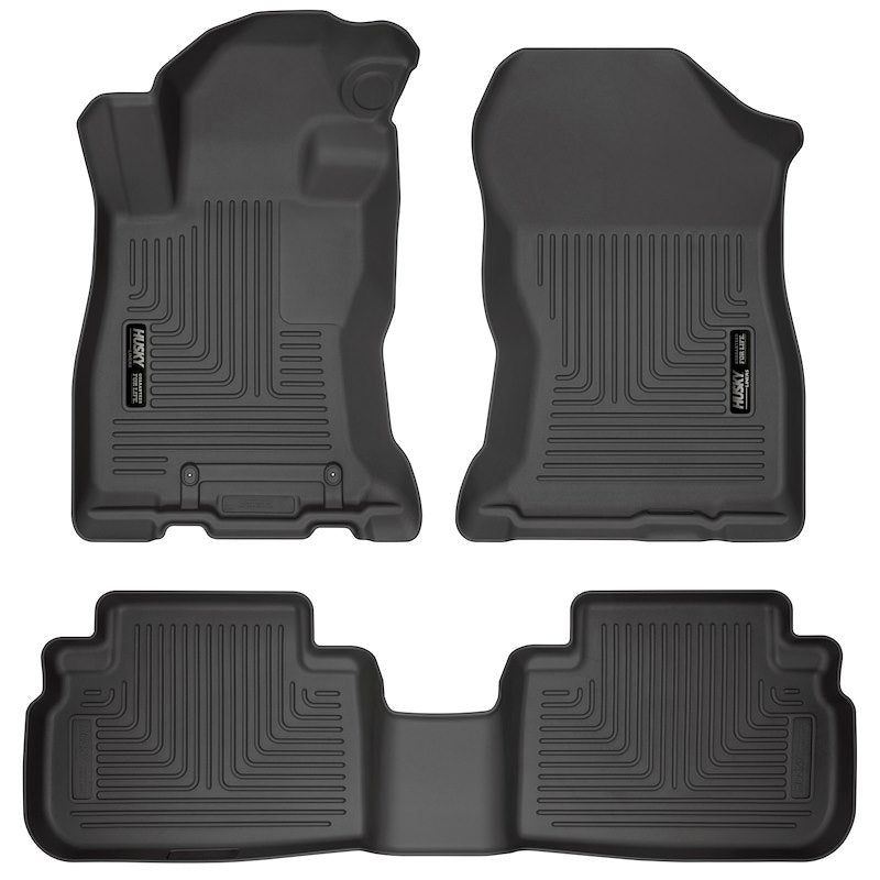 Husky Liners Weatherbeater Floor Mats |95891| - Fits 2019-2024 Subaru Forester | Front & 2nd Row, 3-pc Black