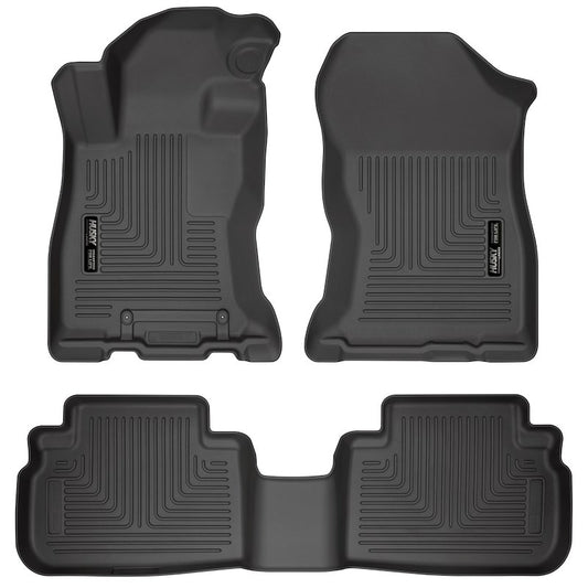 Husky Liners Weatherbeater Floor Mats |95891| - Fits 2019-2024 Subaru Forester | Front & 2nd Row, 3-pc Black