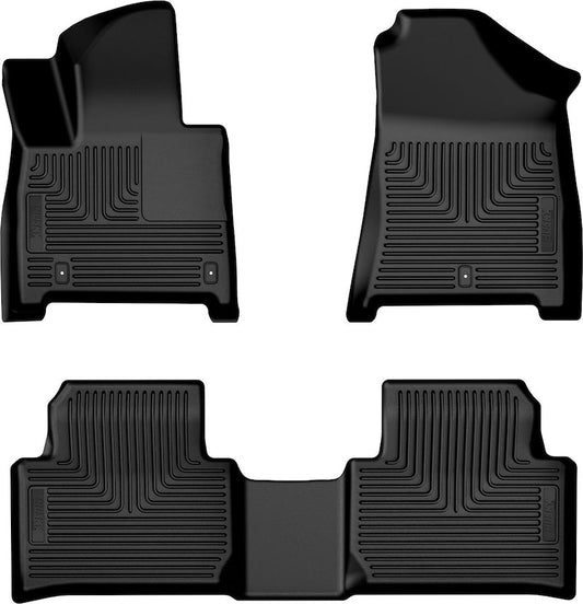 Husky Liners Weatherbeater Floor Mats |95961| - Fits 2024-2026 Hyundai Santa Fe | Front & 2nd Row, 3-pc Black