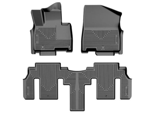 Husky Liners Weatherbeater Floor Mats |96611| - Fits 2022-2026 Kia Carnival | Front & 2nd Row, 3-pc Black