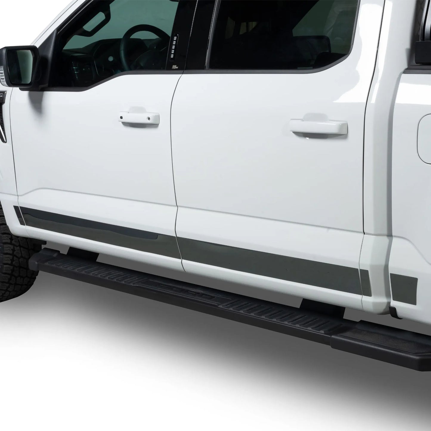 Putco Black Platinum Rocker Panels Kit |9751469BP| - Fits Ford F150 2021-2027 Regular Cab 6'7" Bed