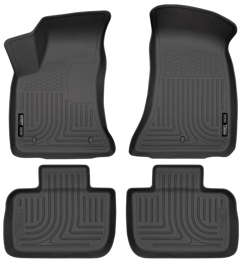 Husky Liners Weatherbeater Floor Mats |98061| - Fits 2011-2023 Chrysler 300 & Dodge Charger (Rear Wheel Drive only) | Front & 2nd Row, 4-pc Black