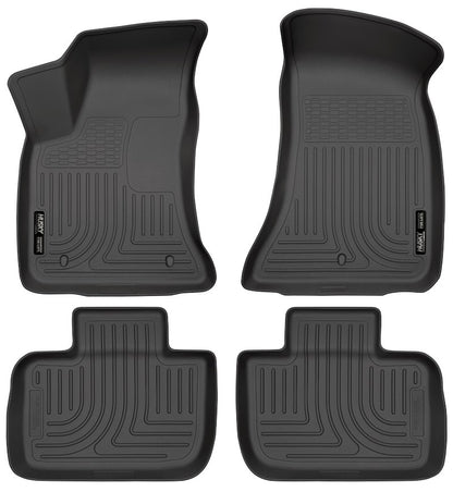 Husky Liners Weatherbeater Floor Mats |98061| - Fits 2011-2023 Chrysler 300 & Dodge Charger (Rear Wheel Drive only) | Front & 2nd Row, 4-pc Black